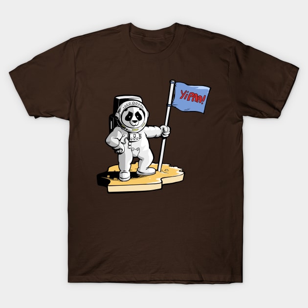 Panda on the moon T-Shirt by TomiAx